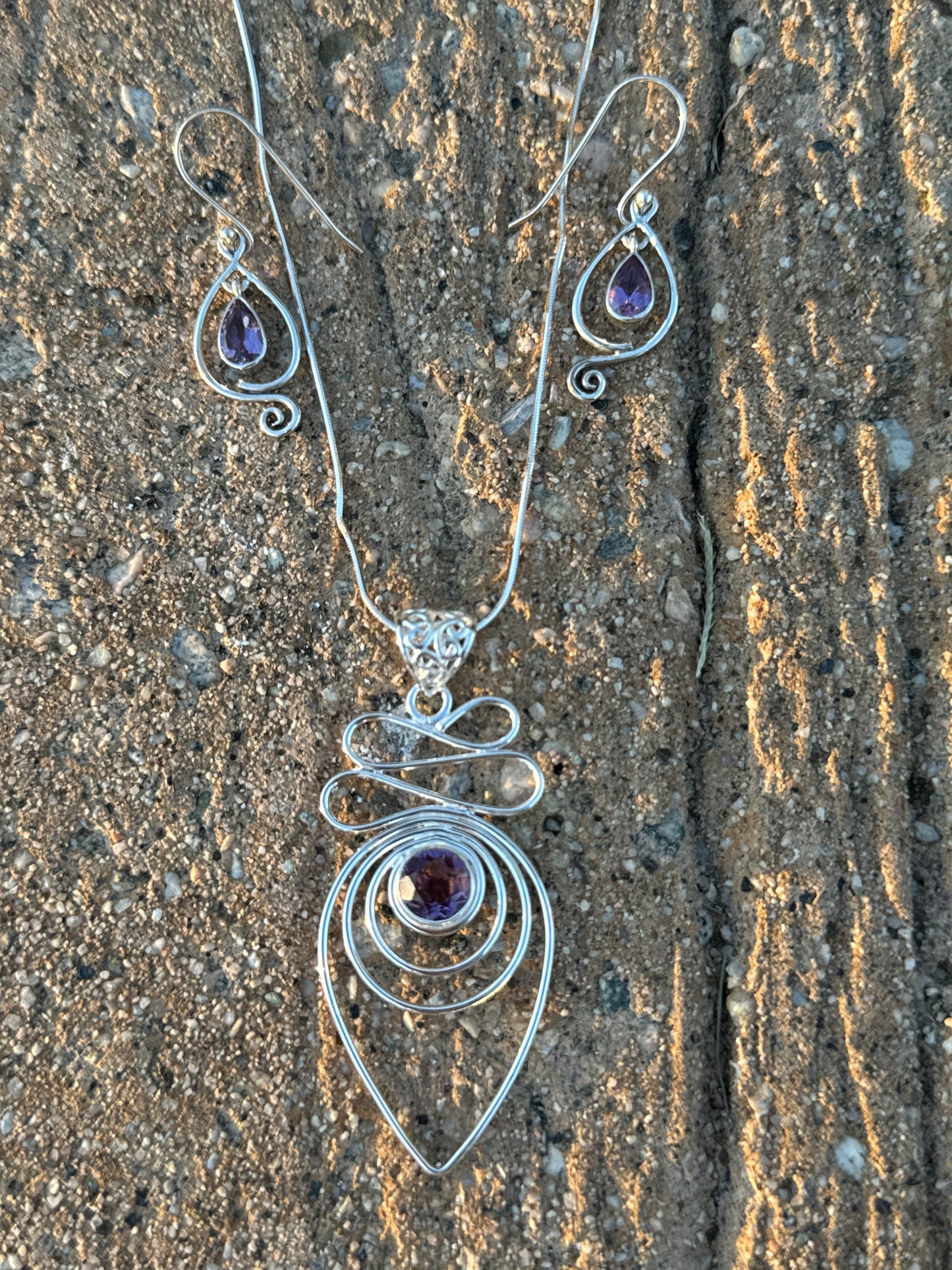 Amethyst Teardrop Earrings