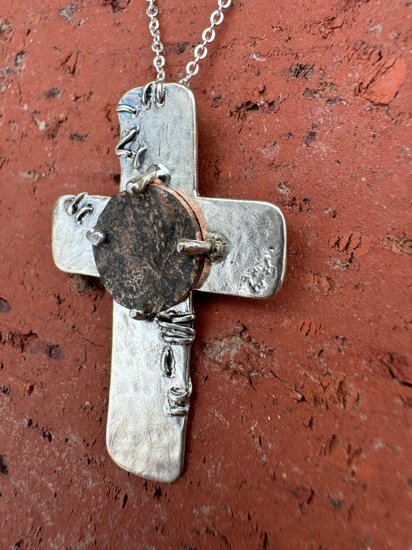 Ancient Roman Coin Cross Necklace