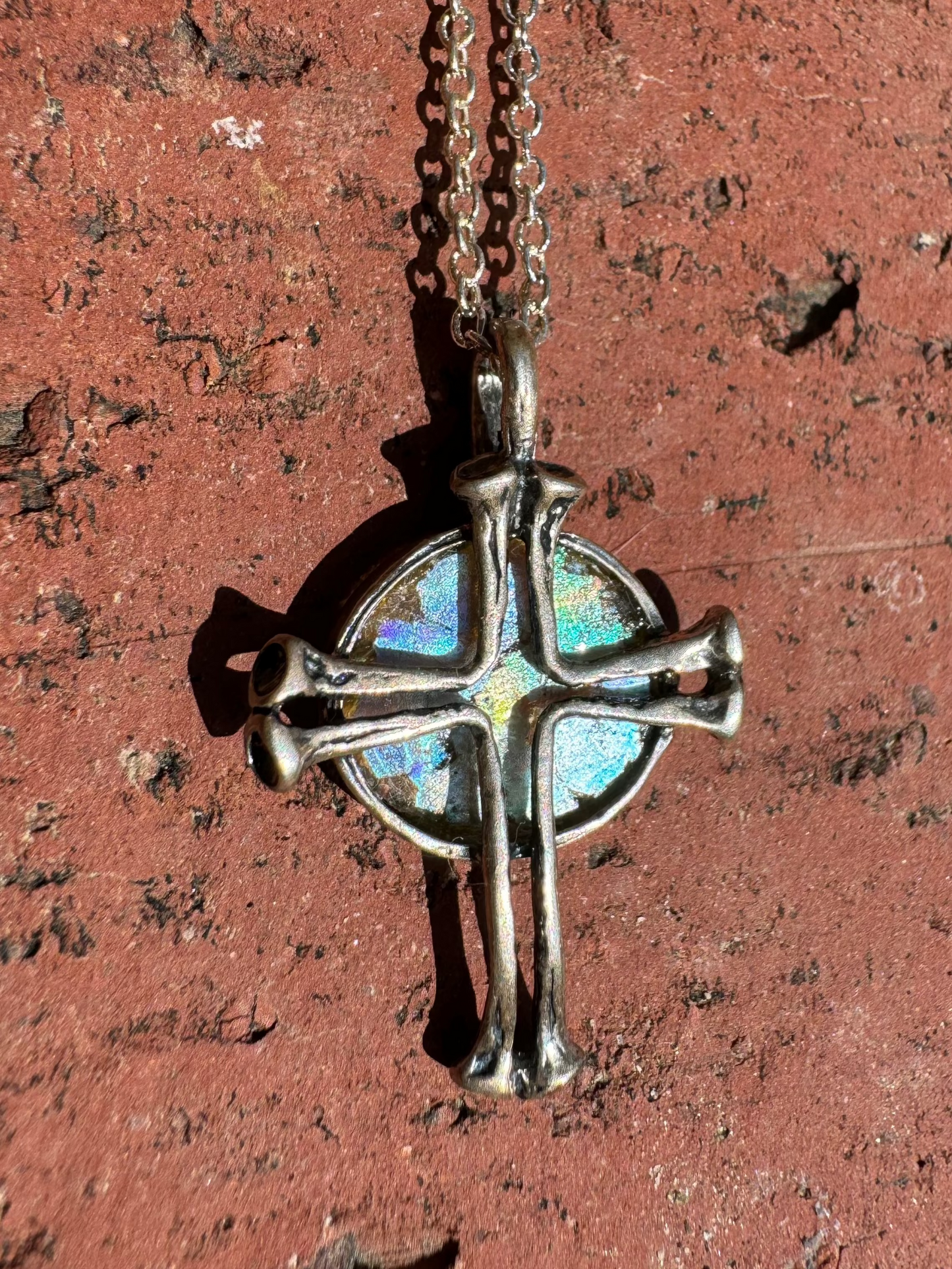 Roman Glass Cross Necklace