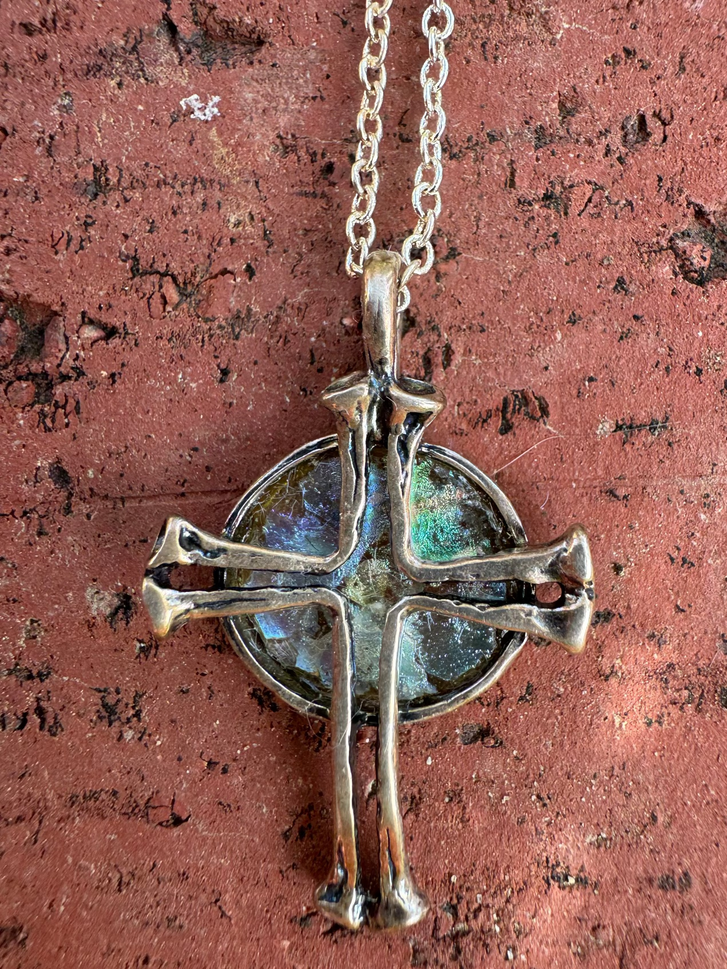Roman Glass Cross Necklace
