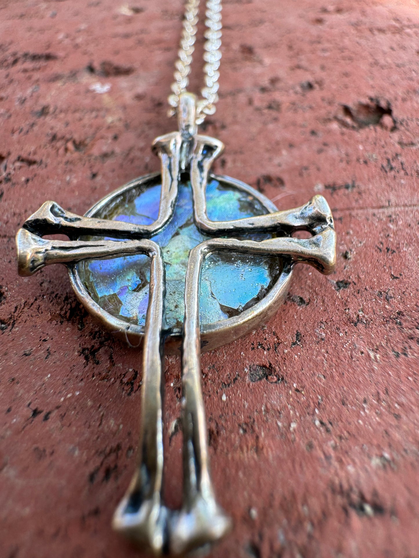 Roman Glass Cross Necklace