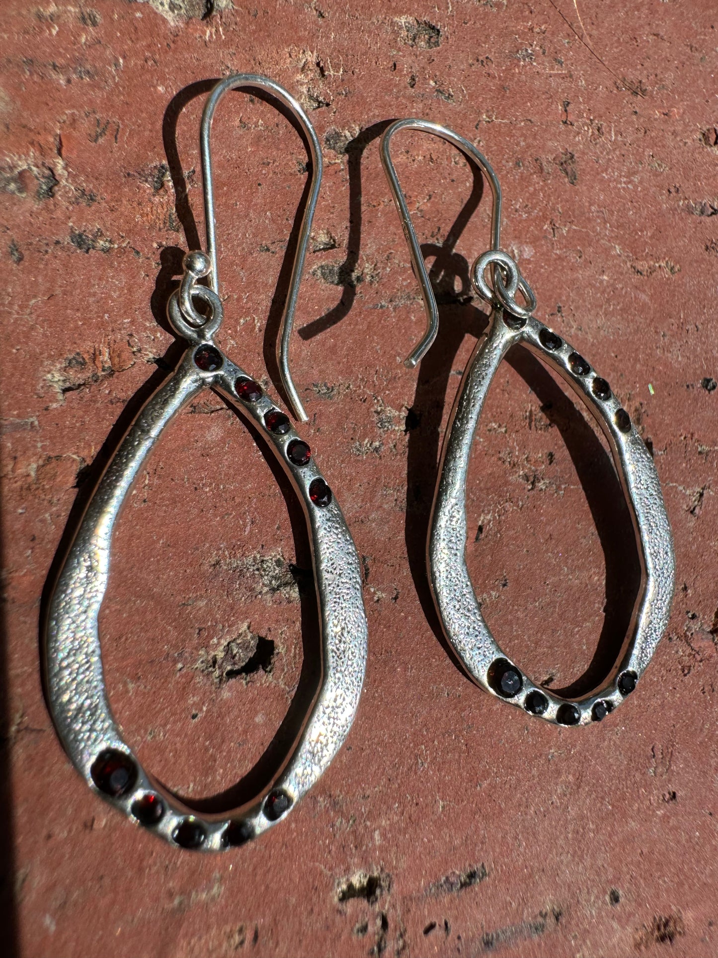 Garnet Teardrop Earrings
