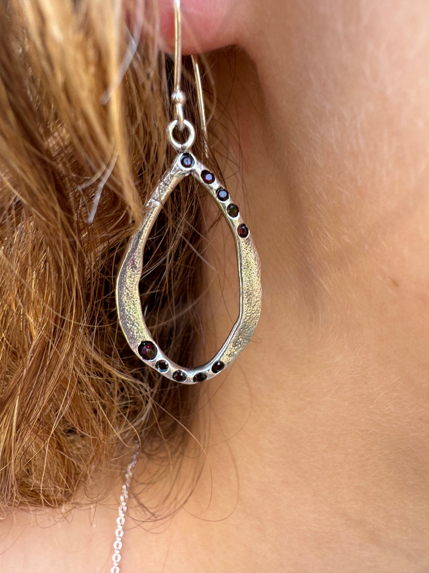 Garnet Teardrop Earrings