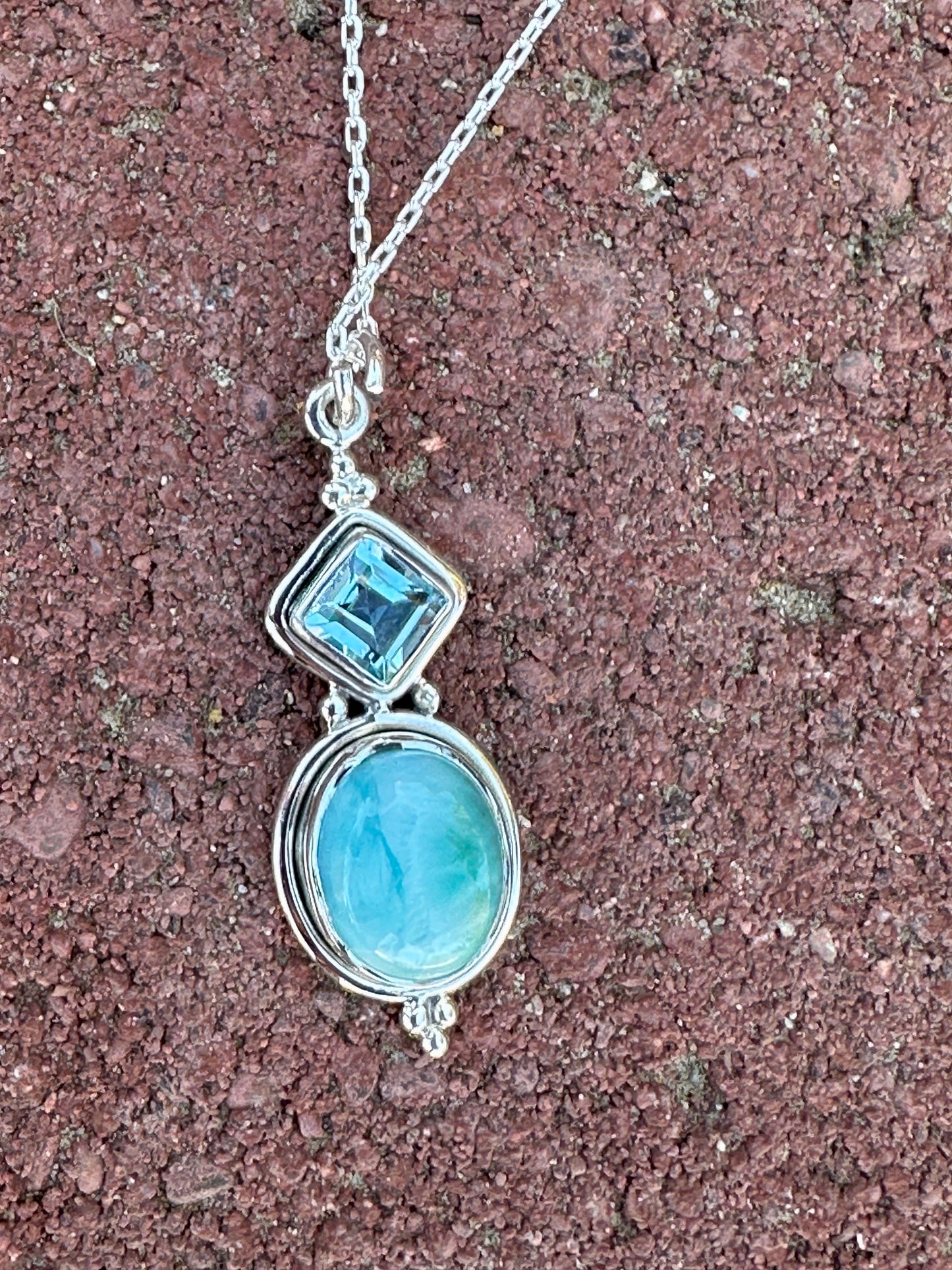 Larimar & Blue Topaz Sterling Silver Necklace