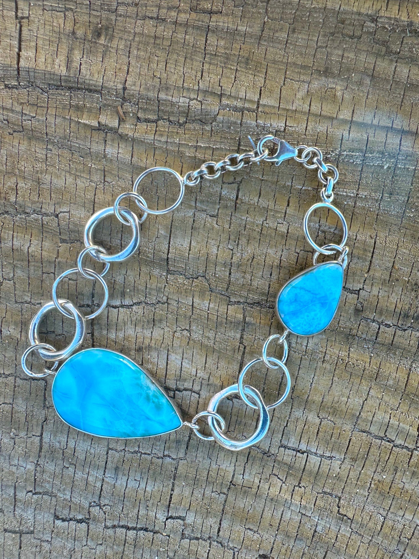 Larimar Sterling Silver Bracelet