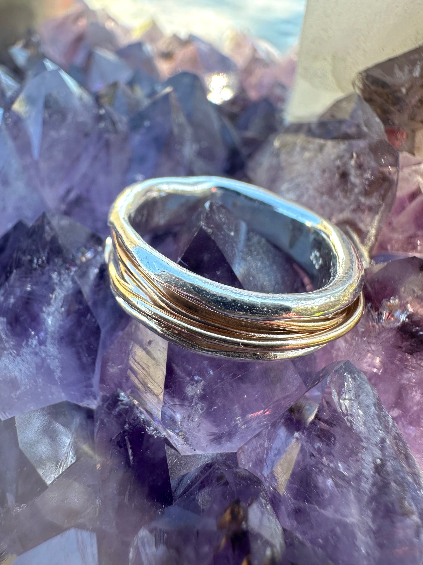 14k Yellow Gold Filled & Sterling Silver Ring