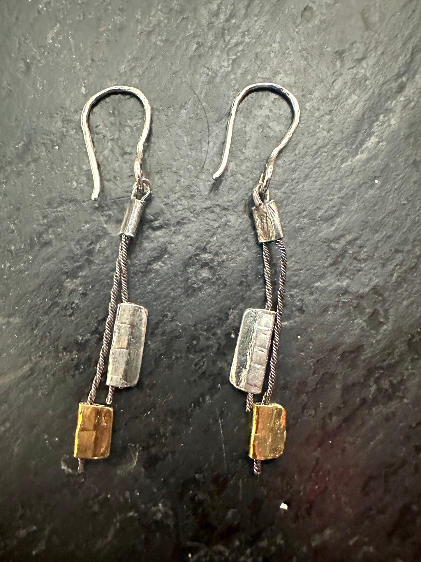 Sterling Silver Long Gold Plated Earrings