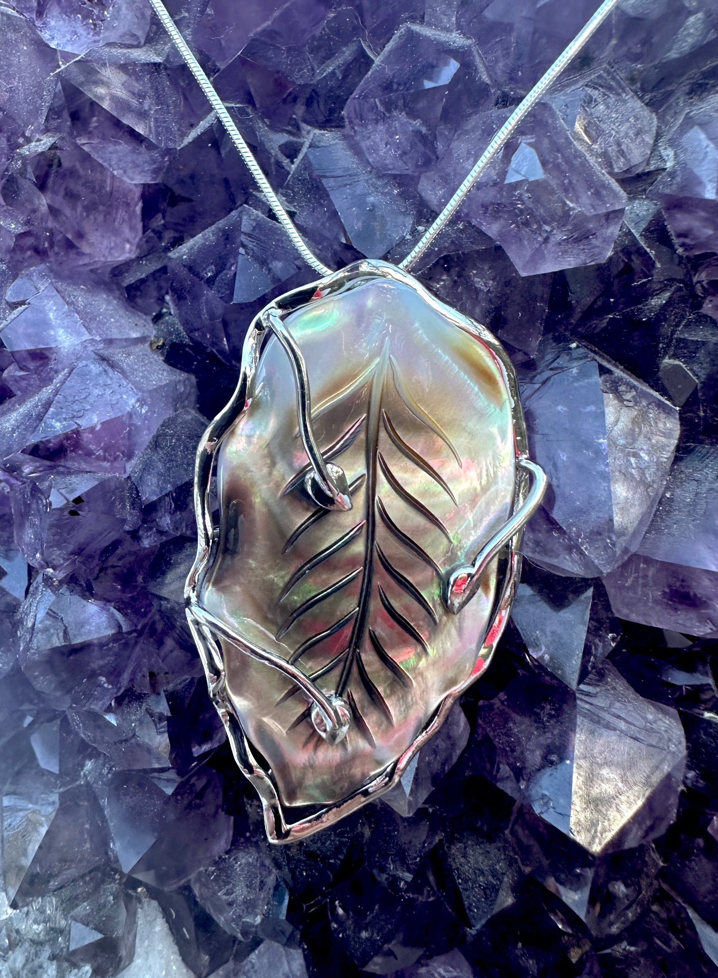Mother of Pearl Sterling Silver Necklace