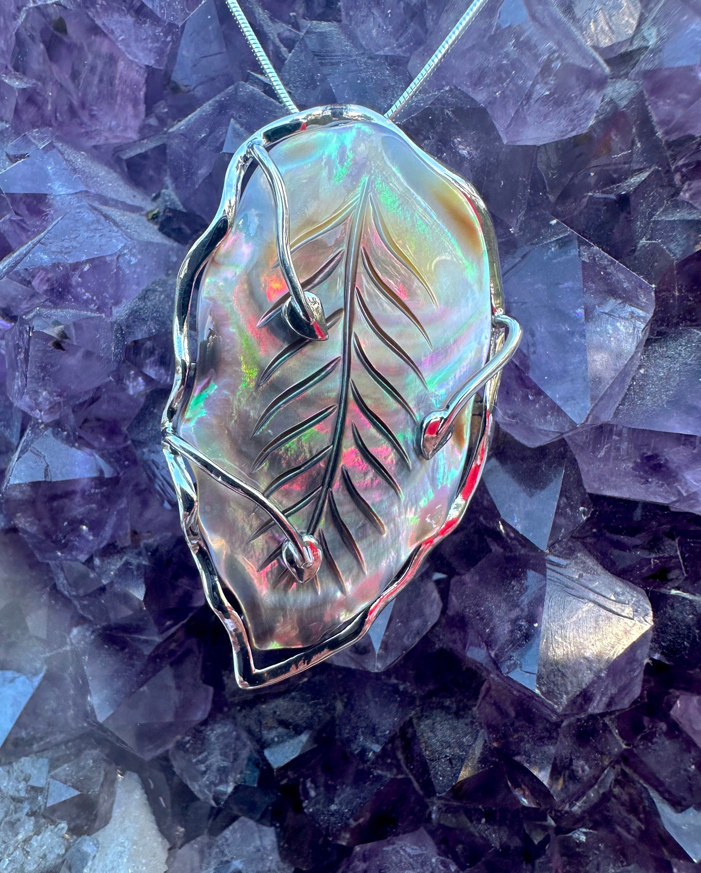 Mother of Pearl Sterling Silver Necklace