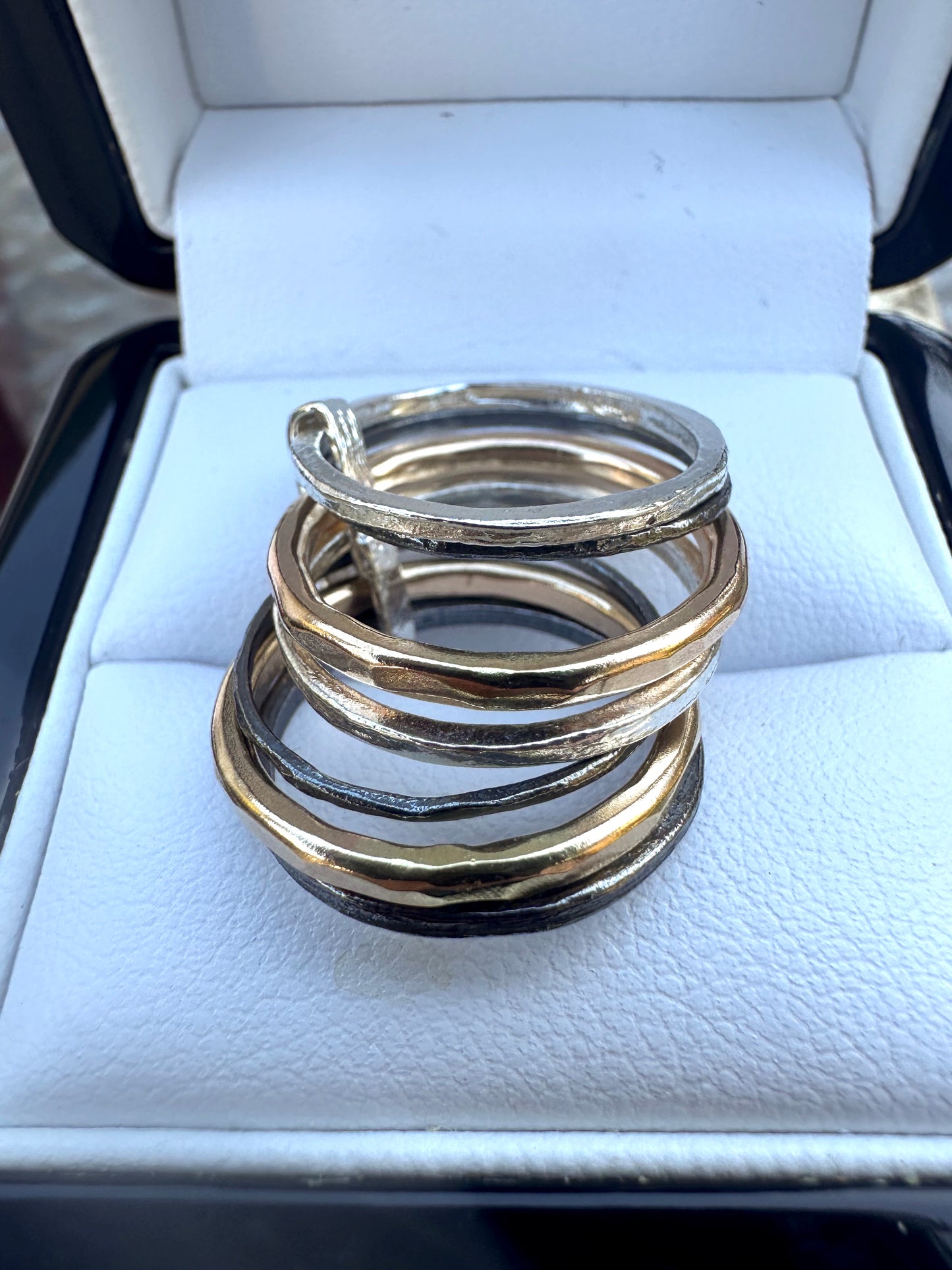 Sterling Silver Gold Filled 6 Connected Bands Ring