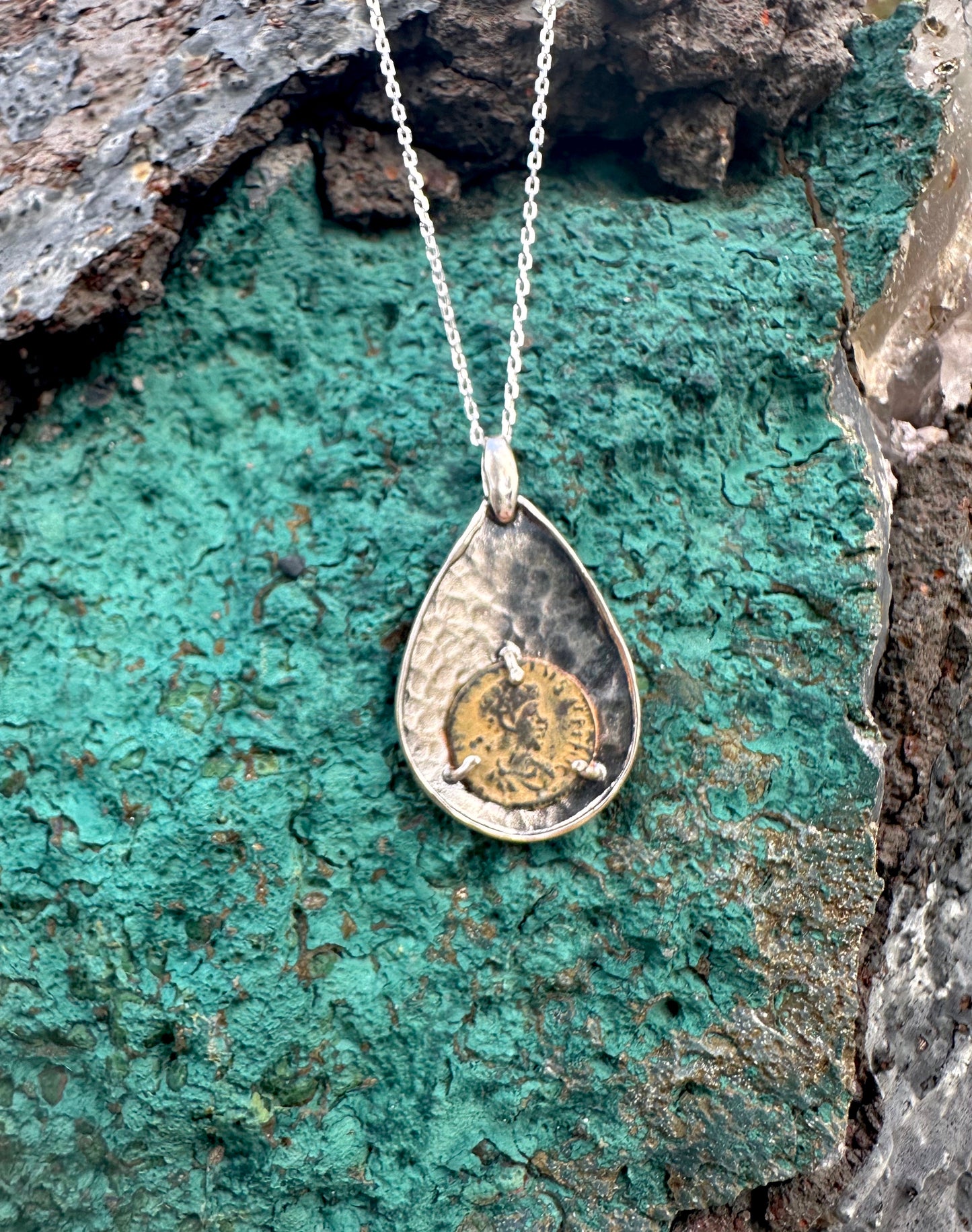 Ancient Roman Coin Sterling Silver Necklace