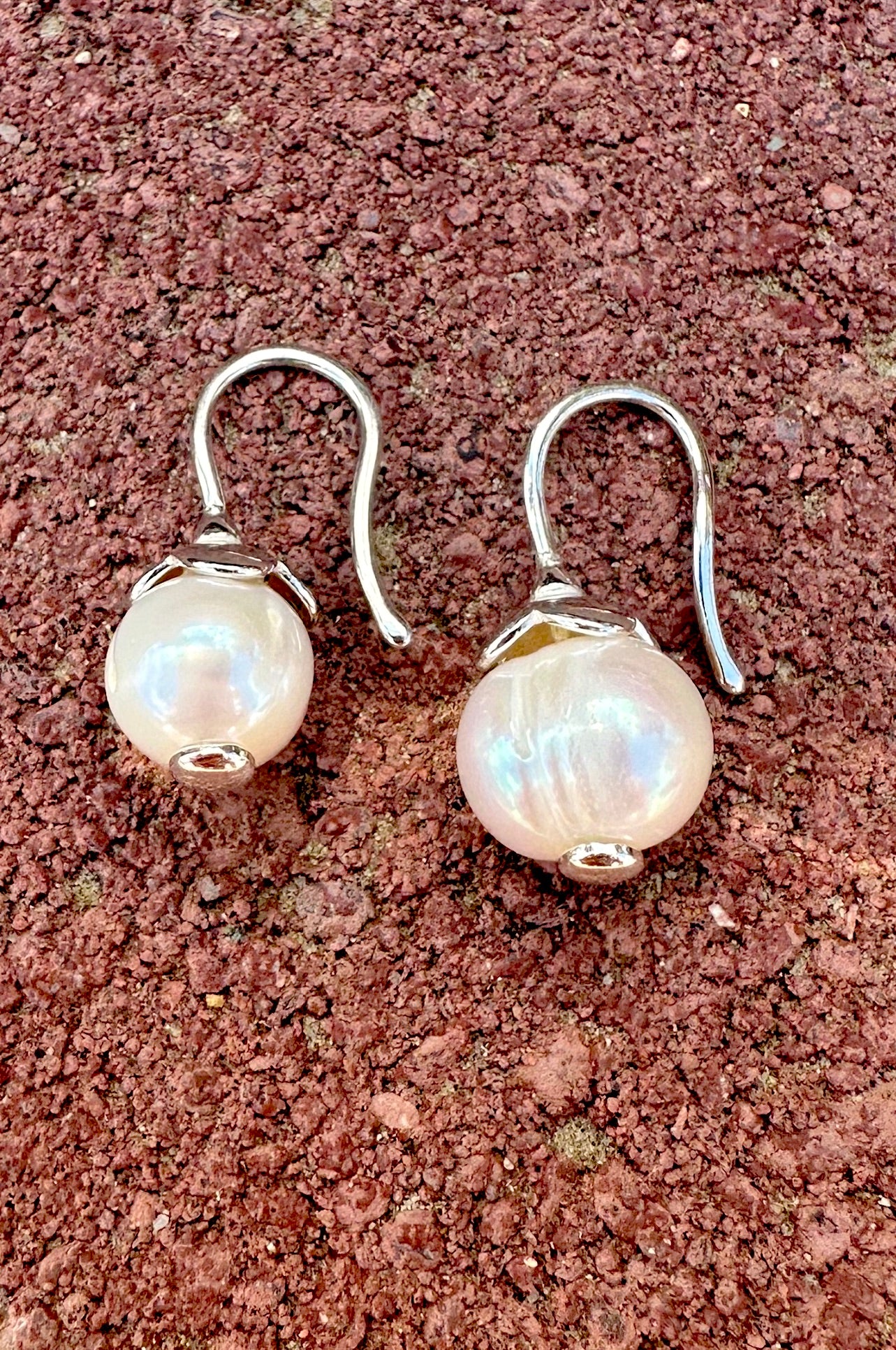 Pearl on Top Sterling Silver Earrings