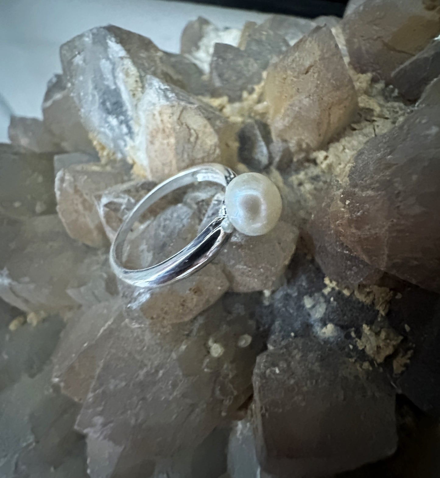 Simple Sterling Silver Pearl Ring