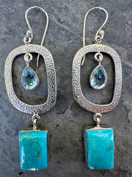 Turq & Topaz Twinkle Earrings