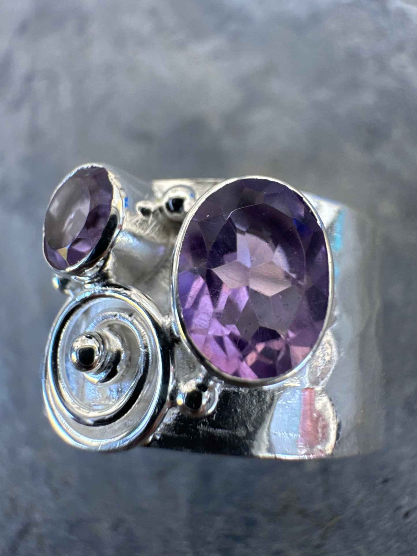 Sterling Silver Amethyst Stone Ring