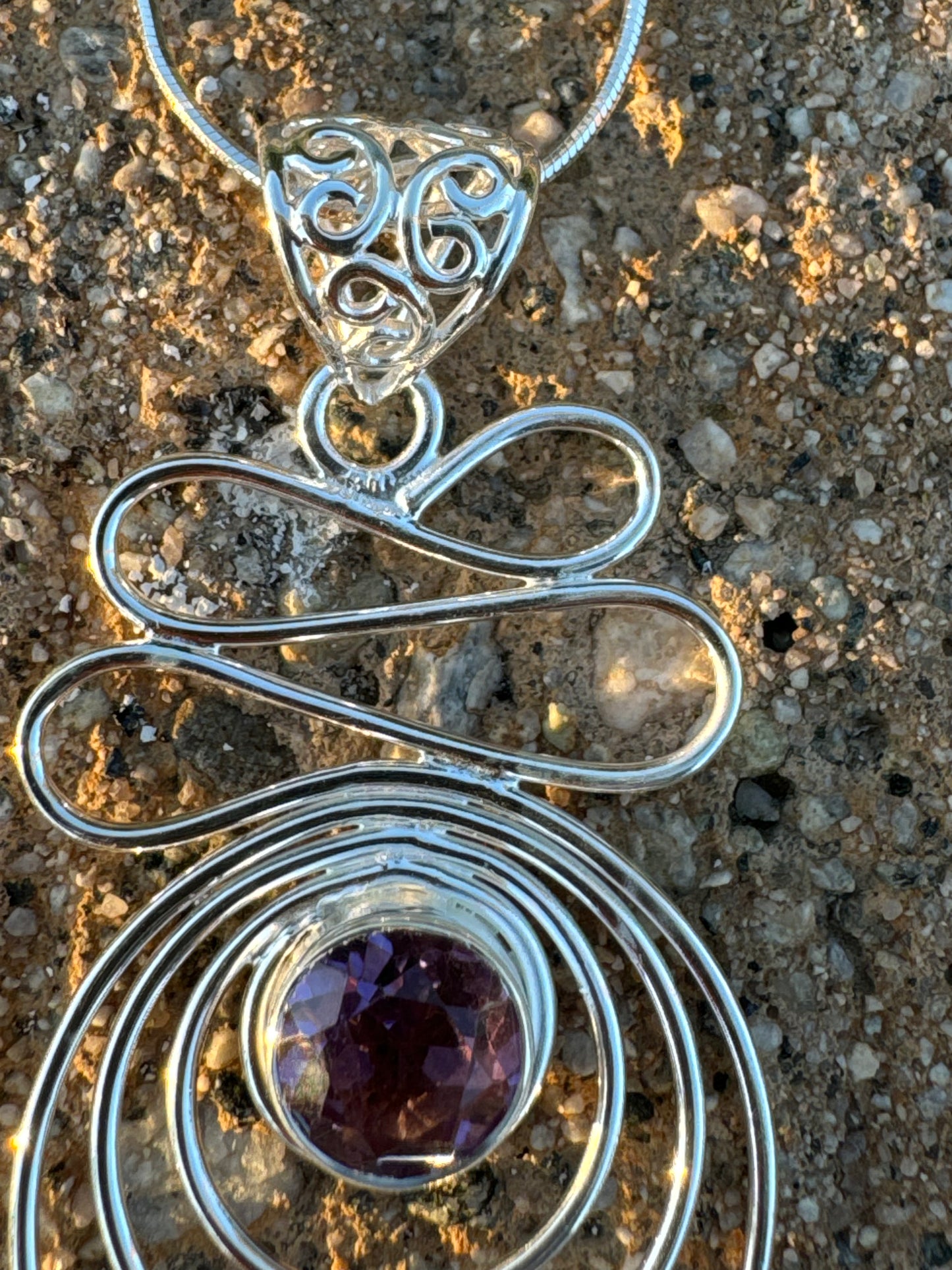 Spiral Amethyst Necklace
