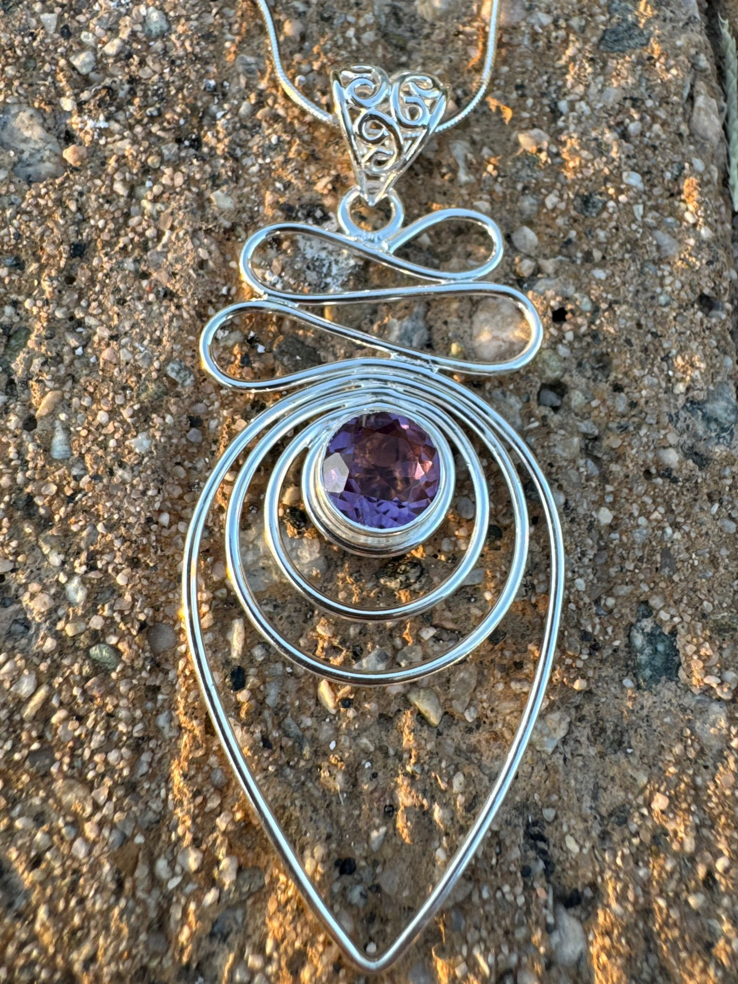 Spiral Amethyst Necklace