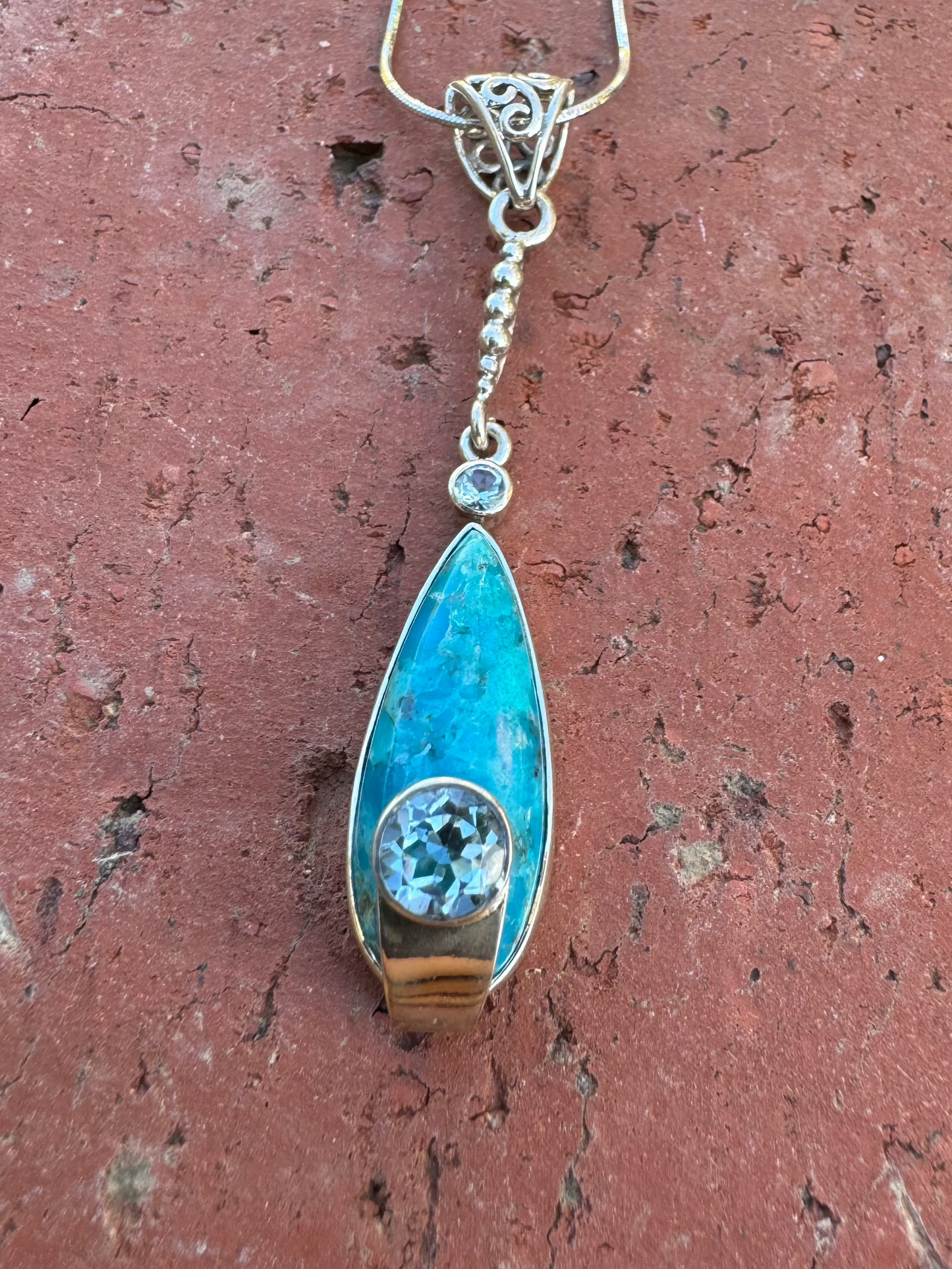 Turquoise & Blue Topaz Lagoon Necklace