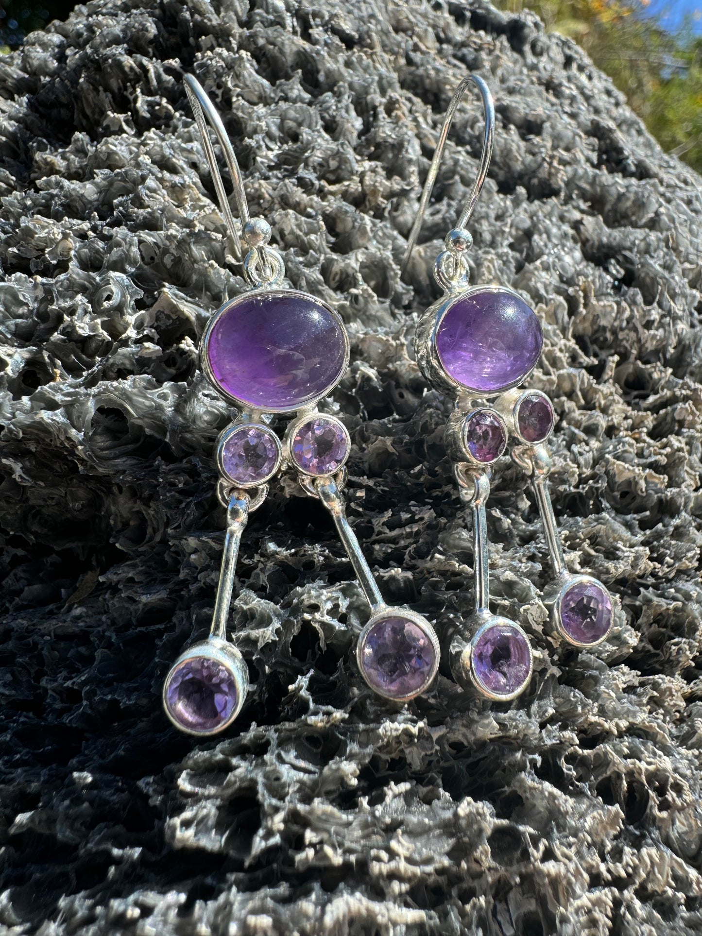 Amethyst Cascade Drop Earrings