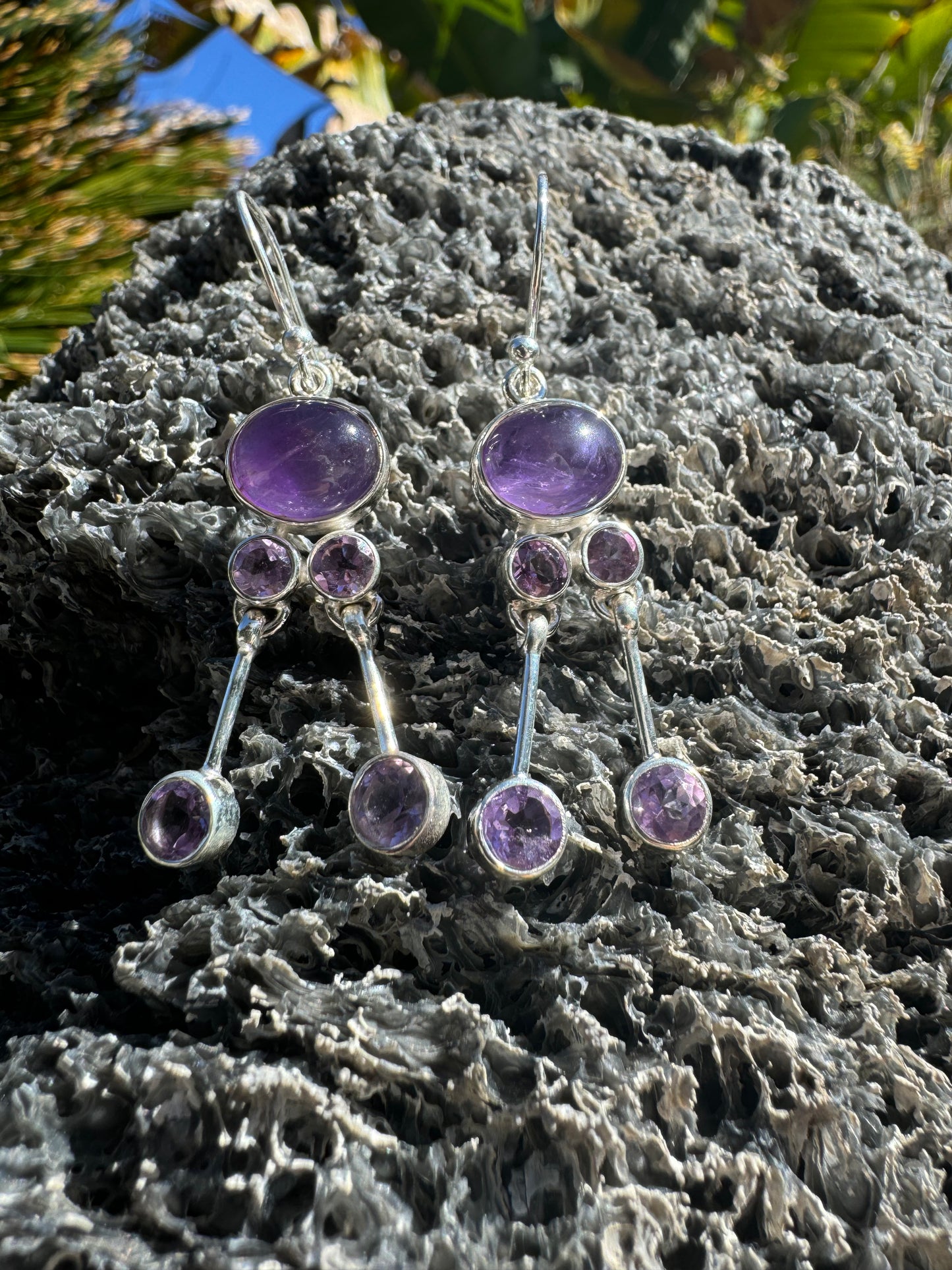 Amethyst Cascade Drop Earrings