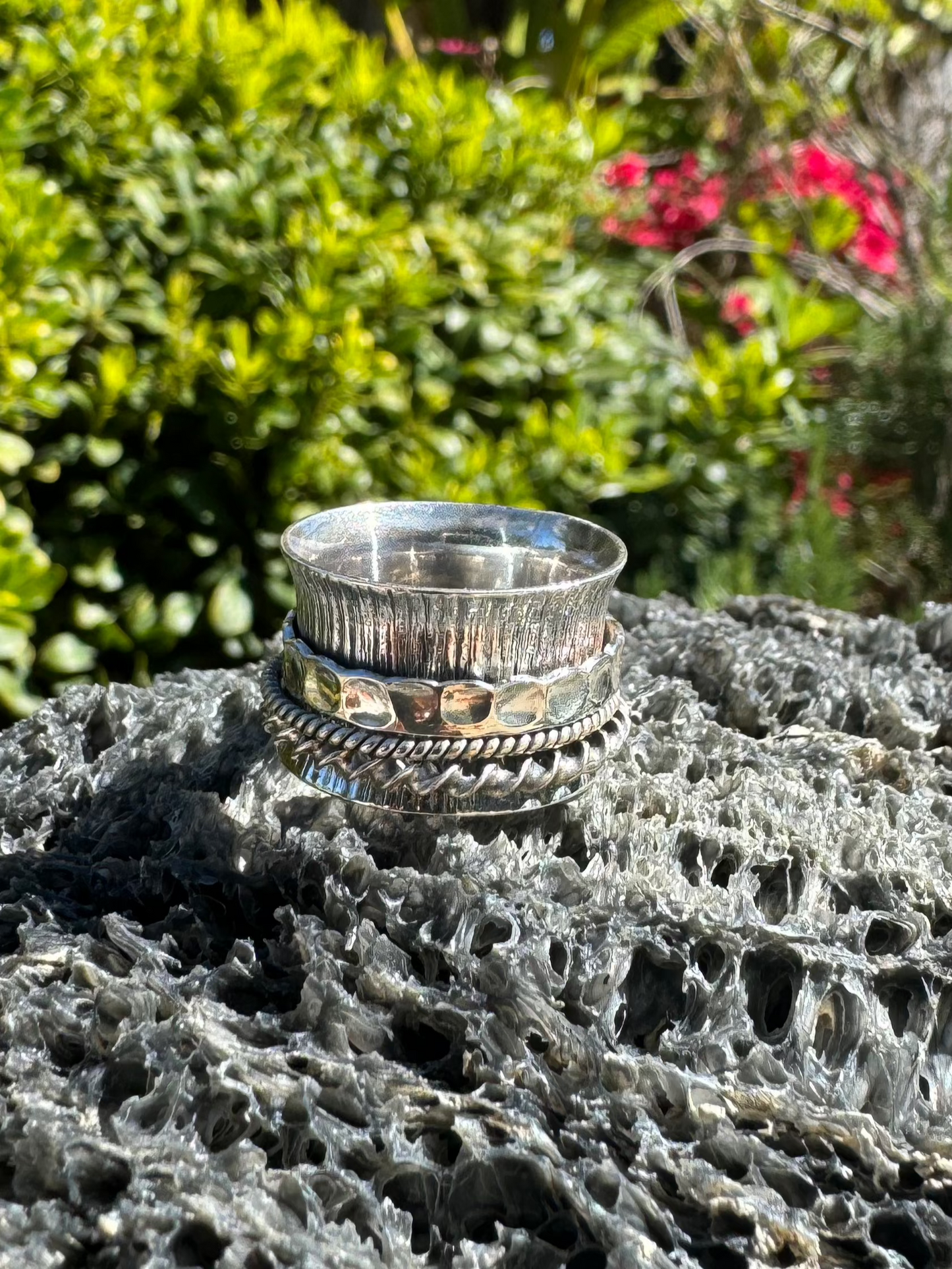 Triple Twist Wood Sterling Ring