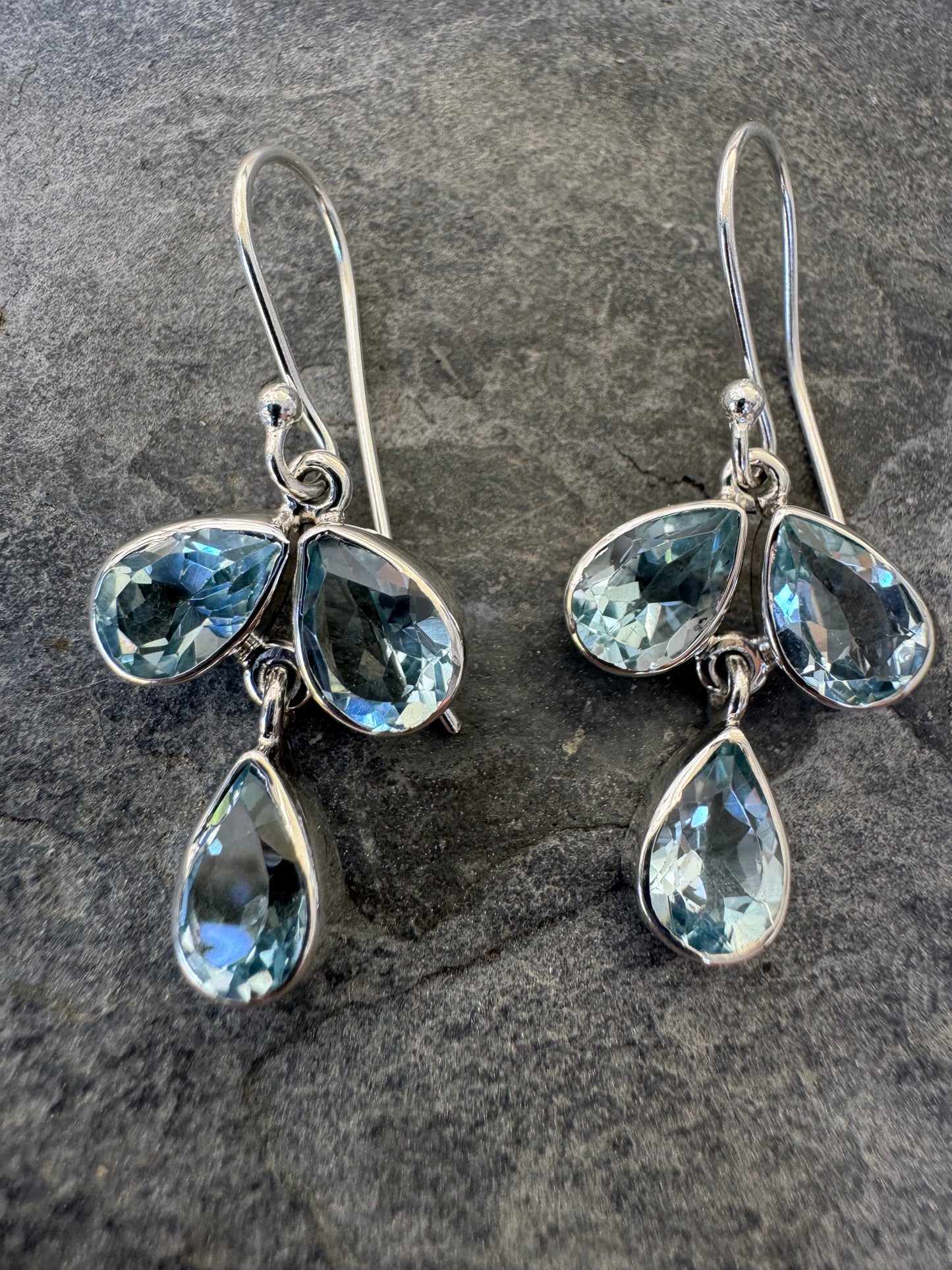 Blue Topaz Grapes Earrings