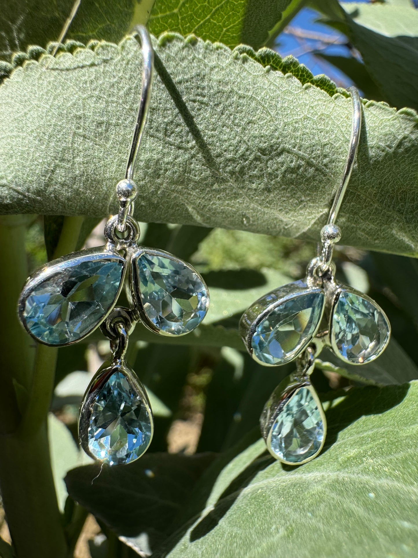 Blue Topaz Grapes Earrings