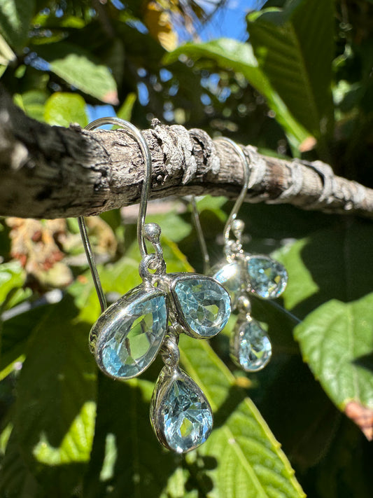 Blue Topaz Grapes Earrings