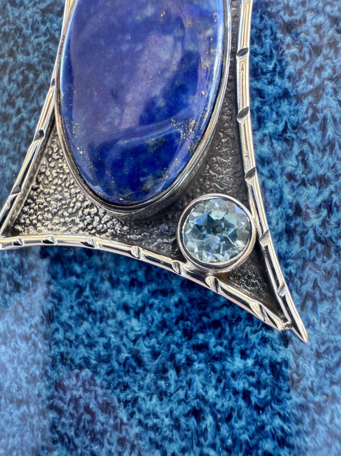 Lapis & Topaz Parallelogram Necklace