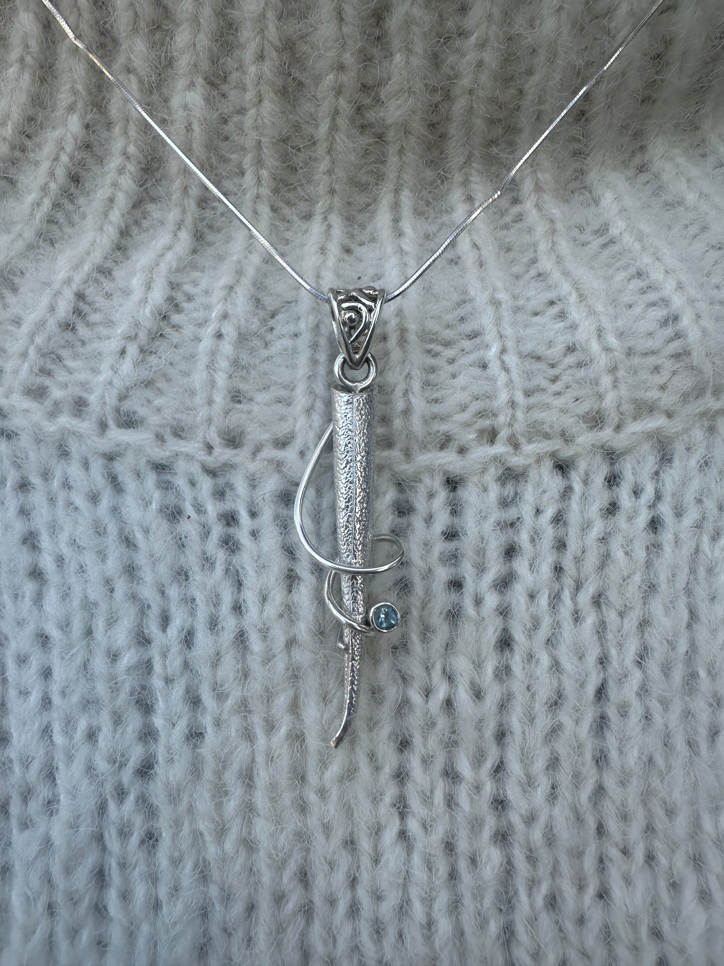 Blue Topaz Swirl Necklace