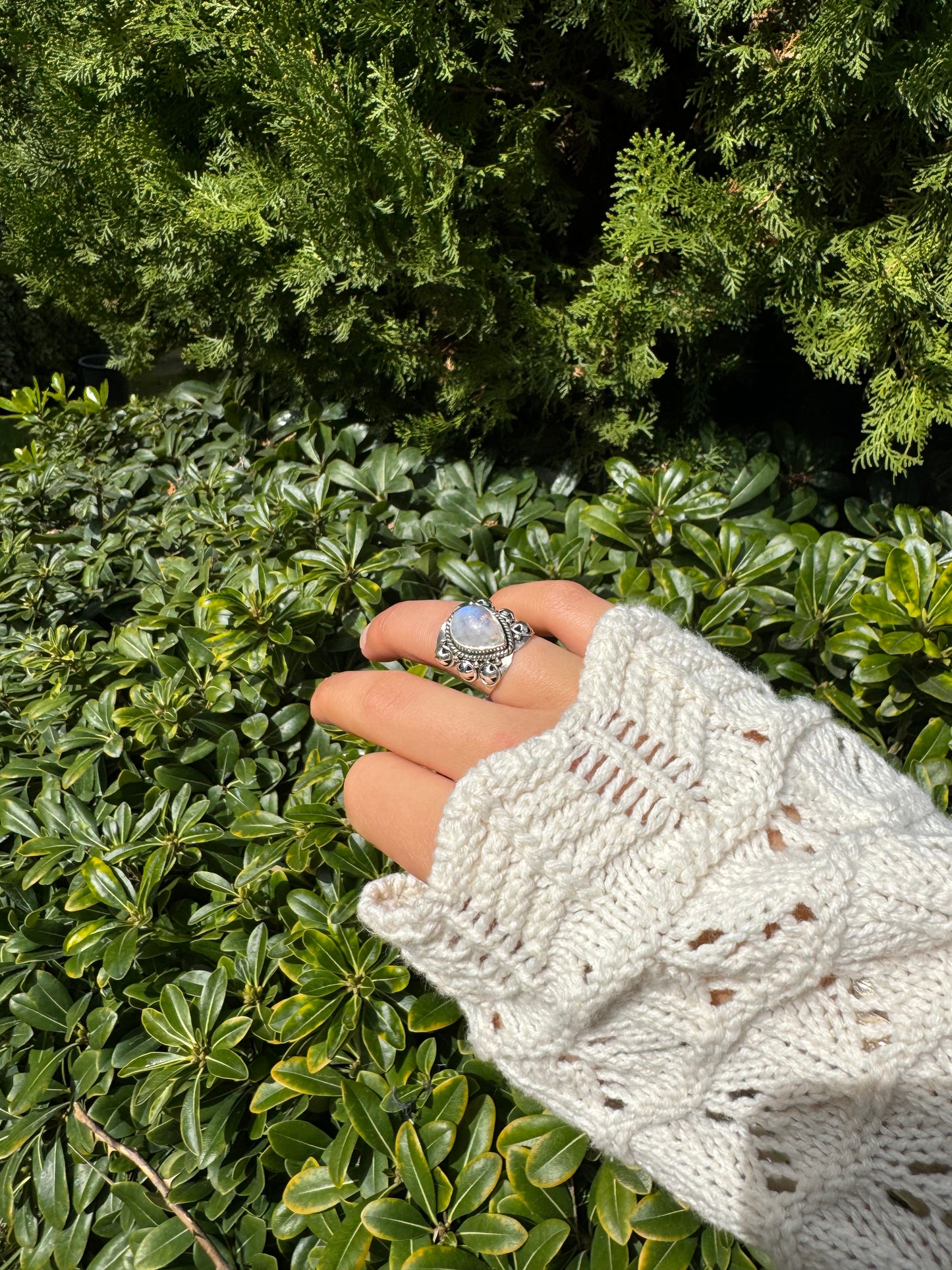Moonlit Teardrop Ring
