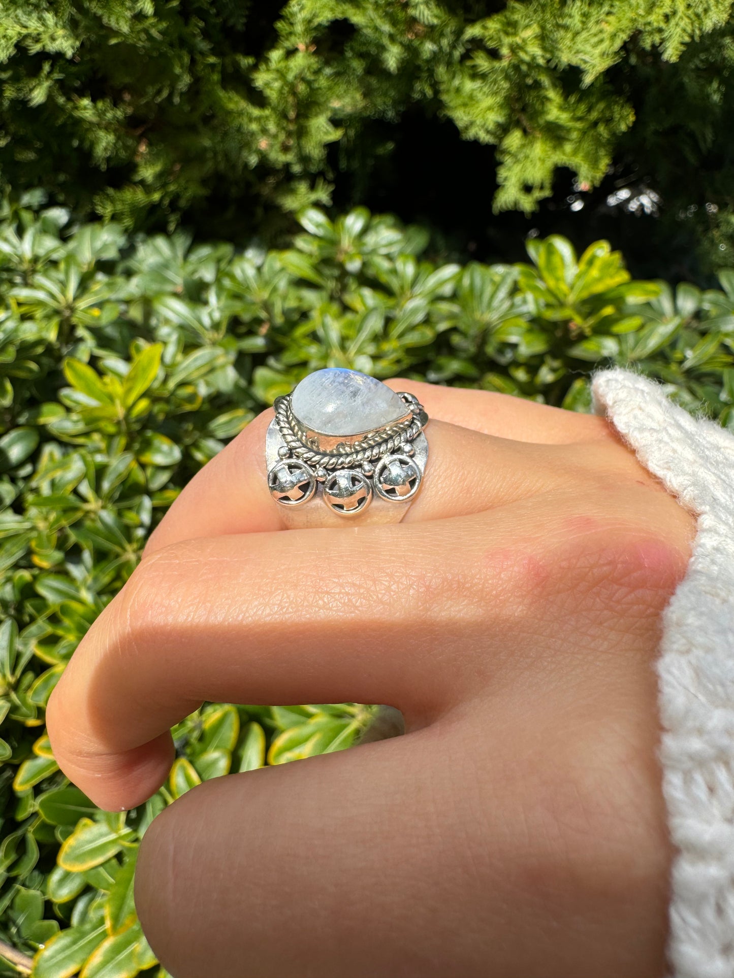 Moonlit Teardrop Ring