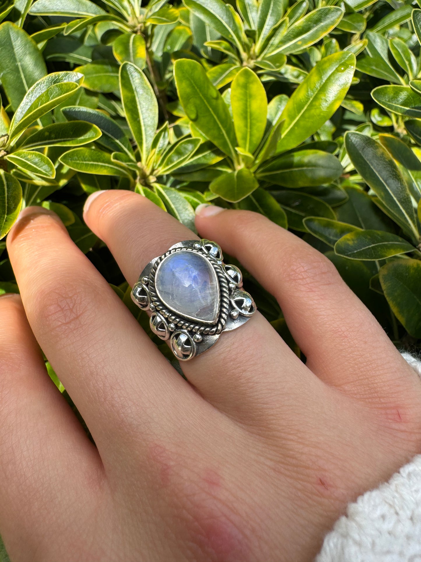 Moonlit Teardrop Ring