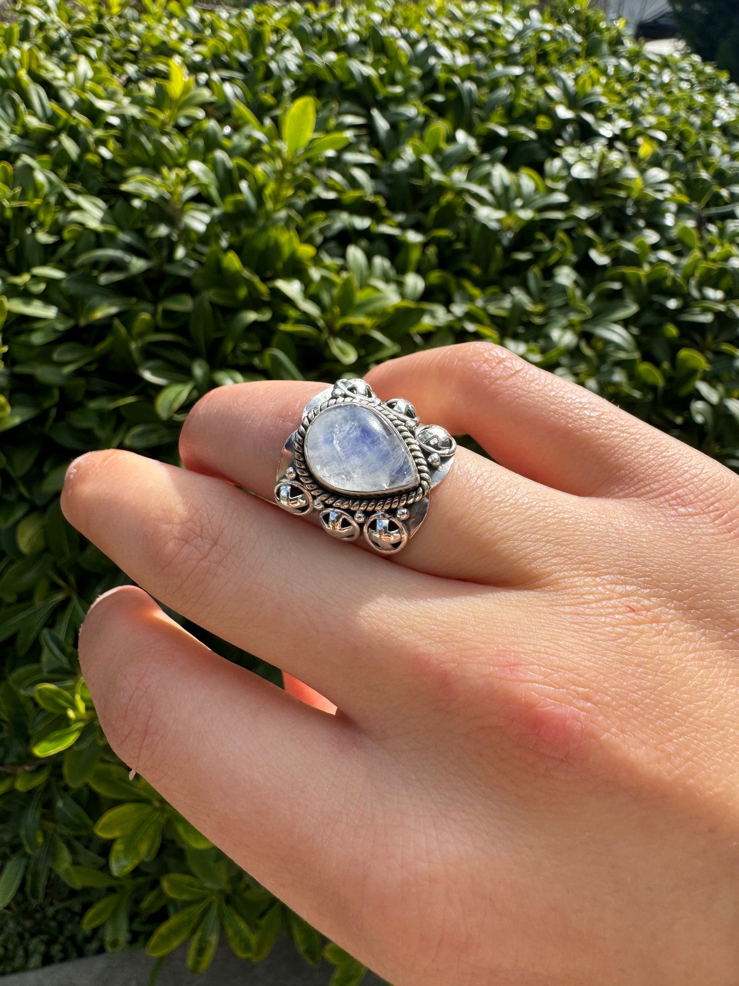 Moonlit Teardrop Ring