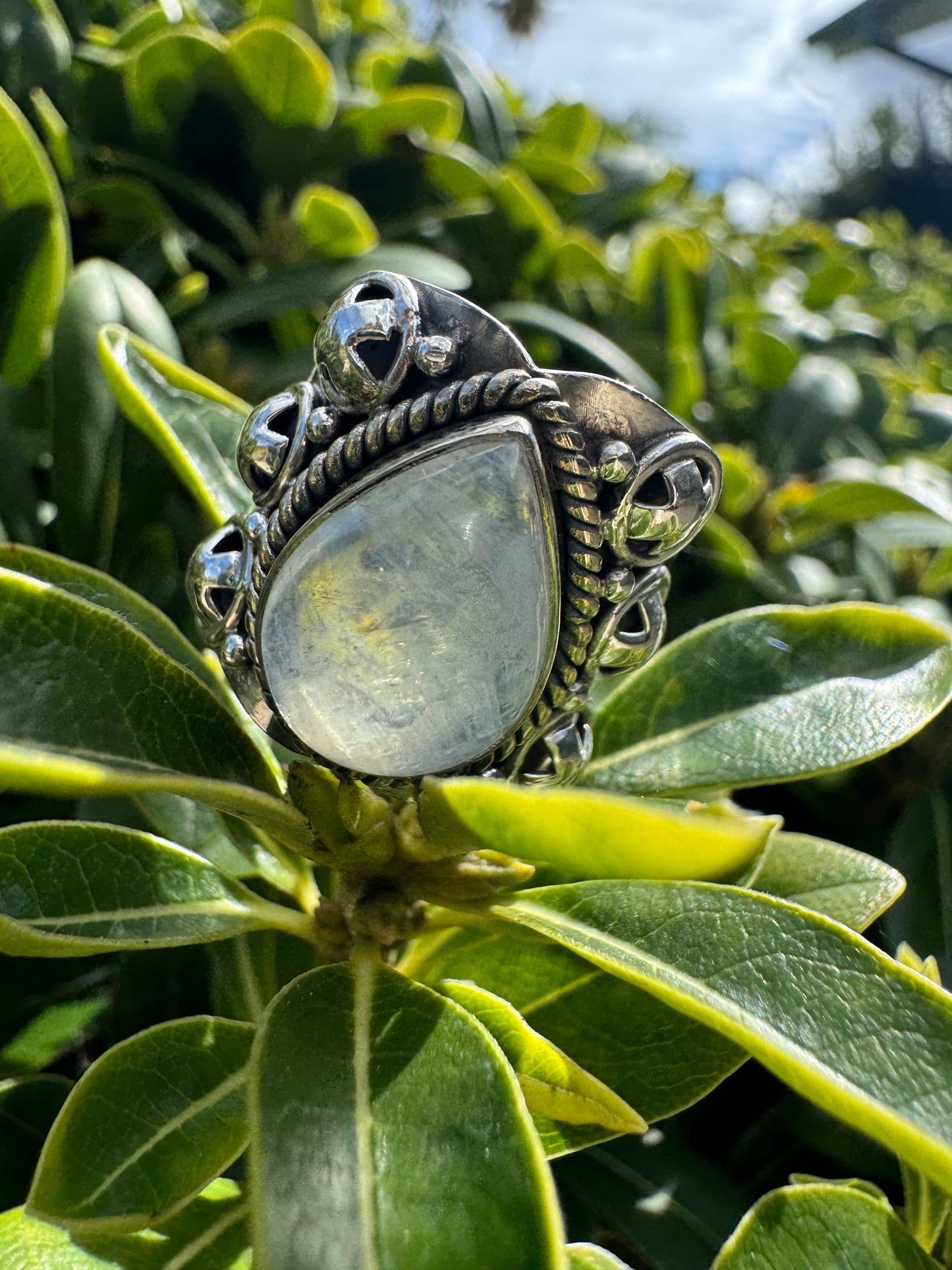 Moonlit Teardrop Ring