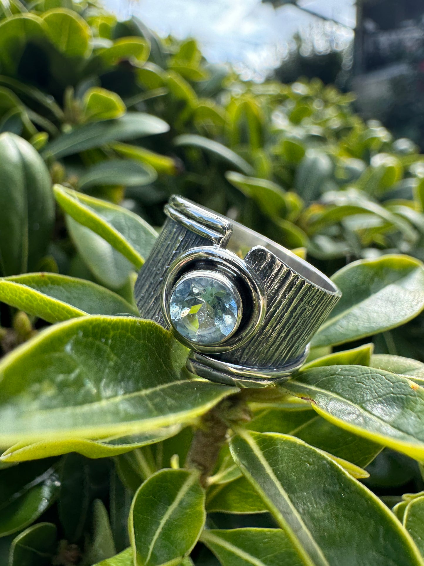 Azure Glow Blue Topaz Ring
