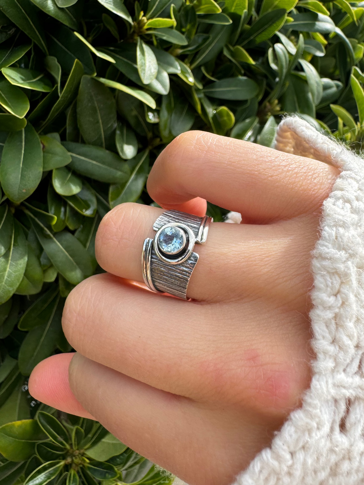 Azure Glow Blue Topaz Ring