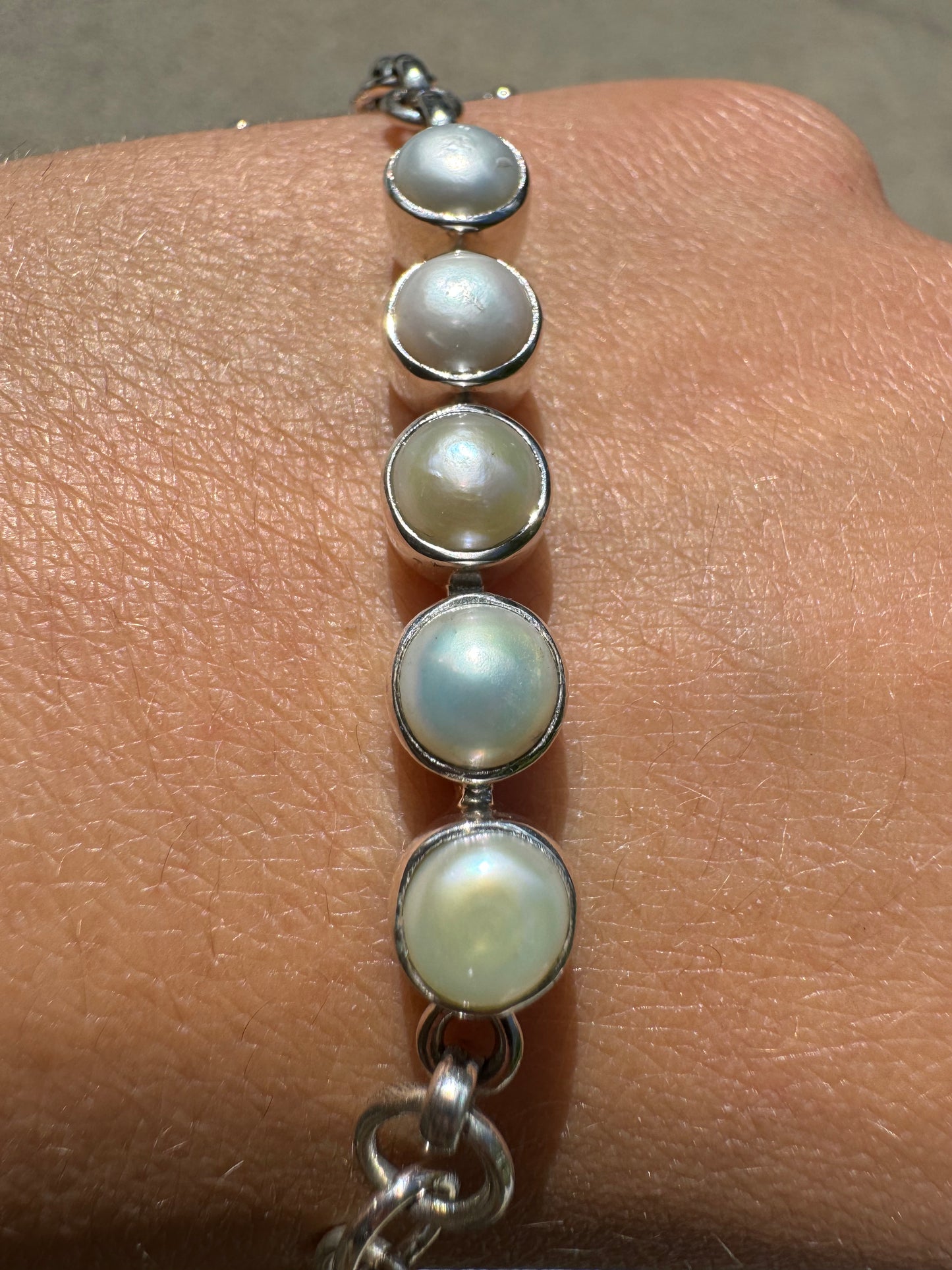 Elegant Pearl Toggle Charm Bracelet