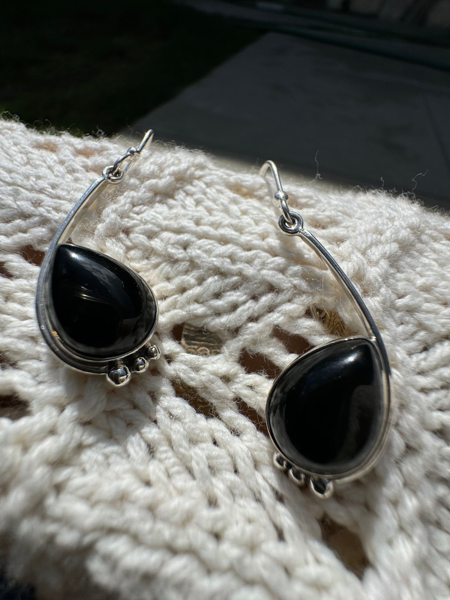 Midnight Tear Onyx Earrings