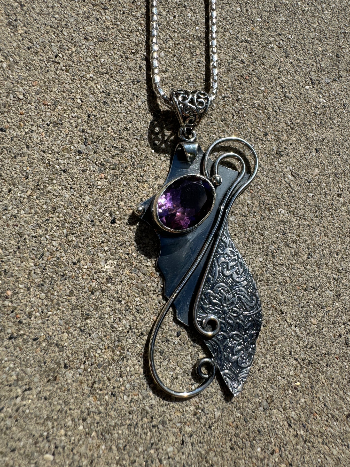 Amethyst Bird Necklace
