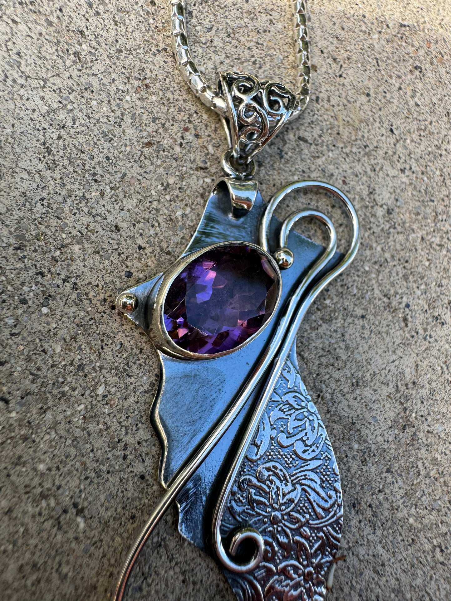 Amethyst Bird Necklace
