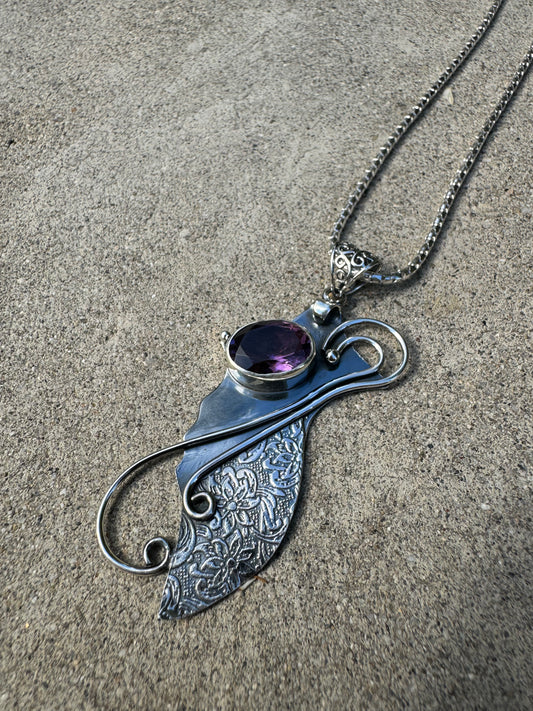 Amethyst Bird Necklace