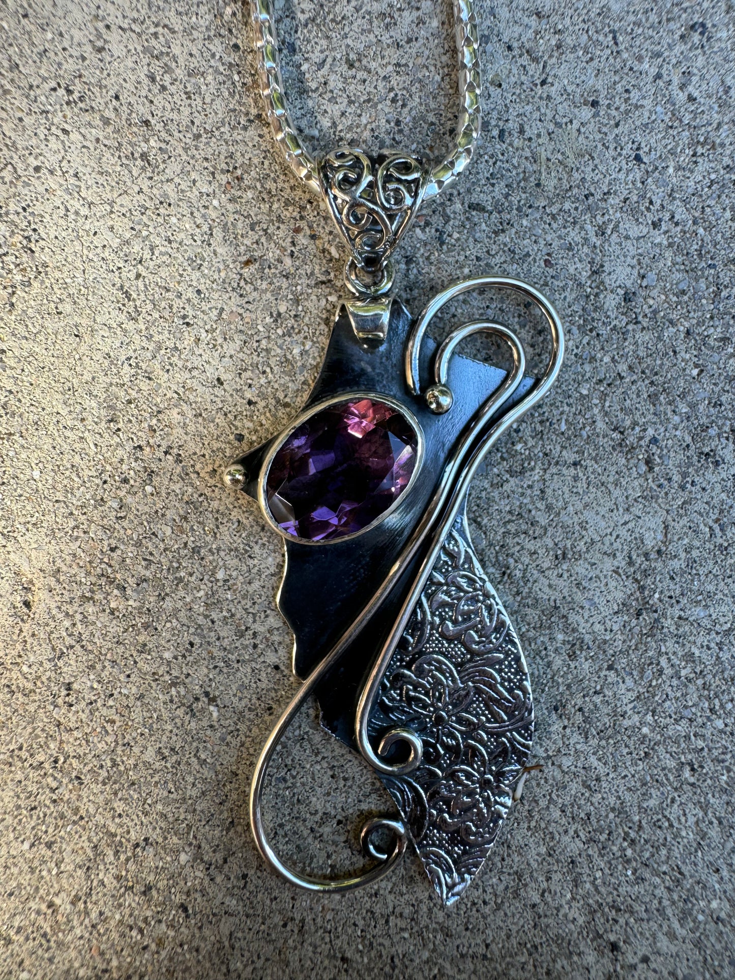 Amethyst Bird Necklace