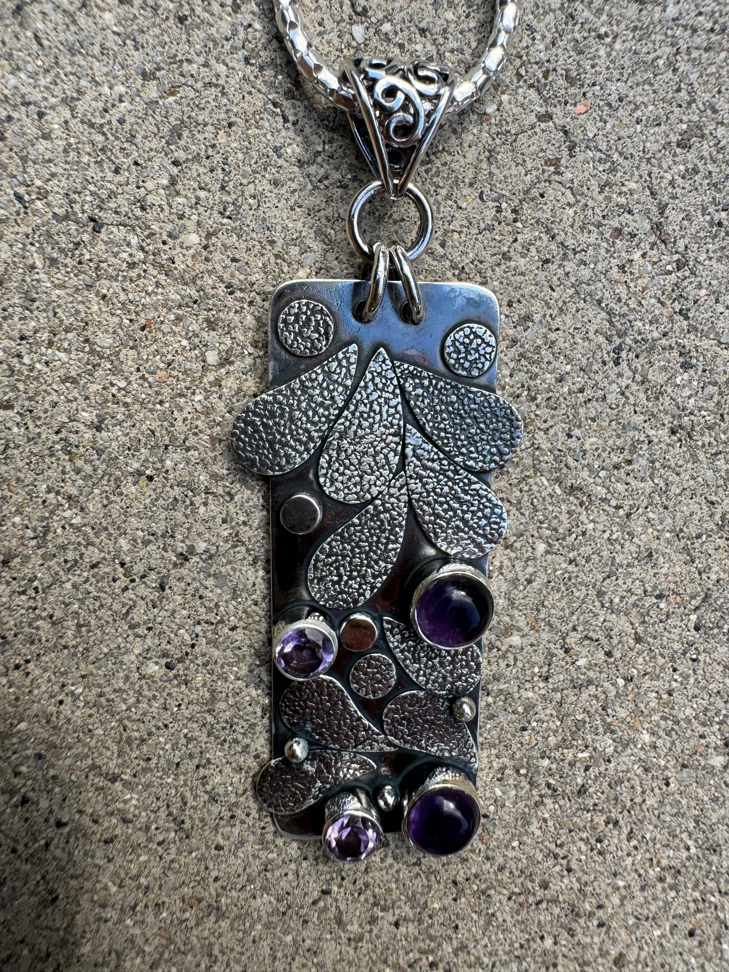 Rectangular Amethyst Necklace