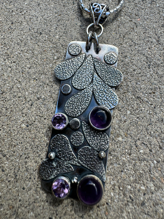 Rectangular Amethyst Necklace