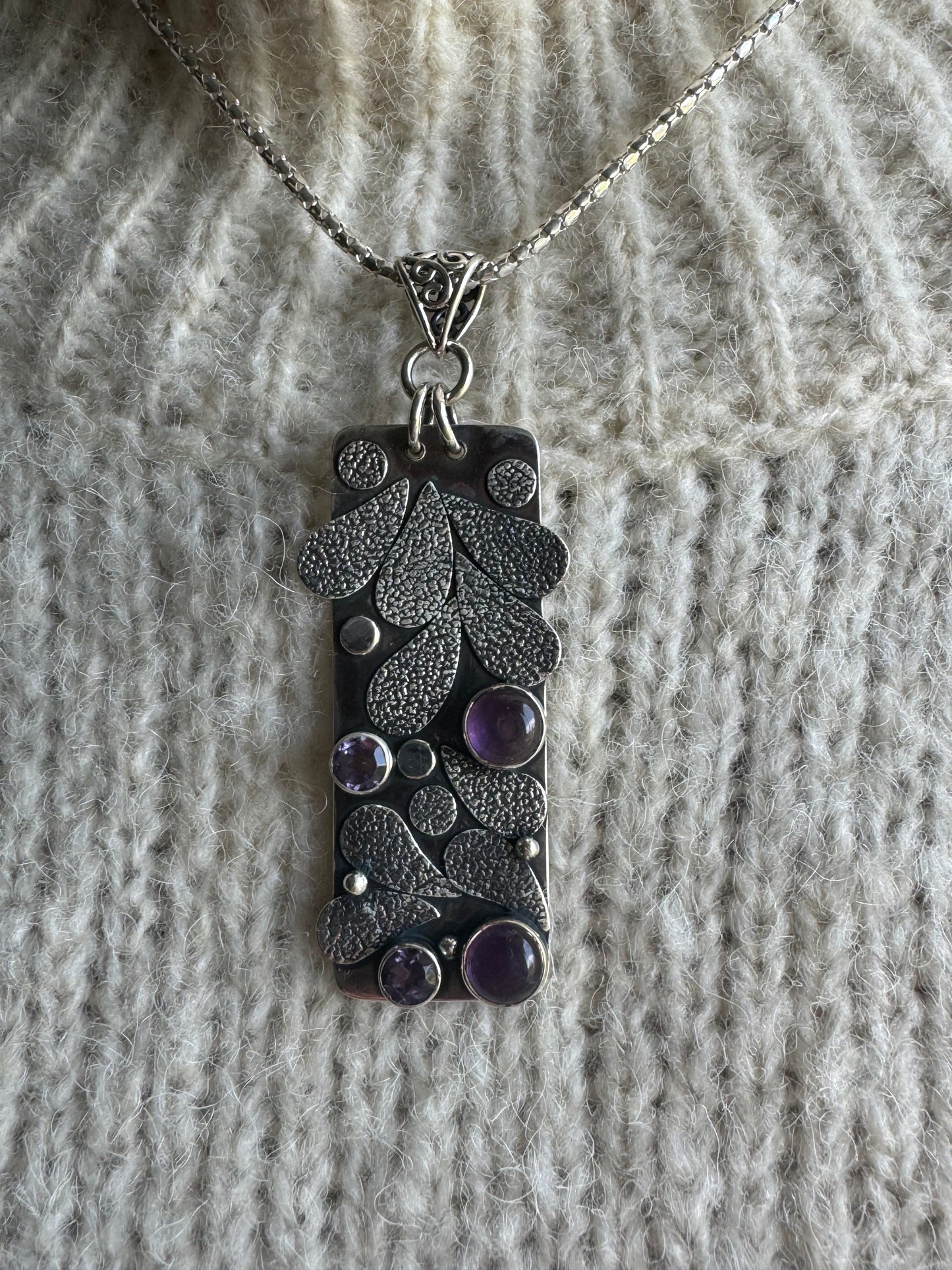 Rectangular Amethyst Necklace