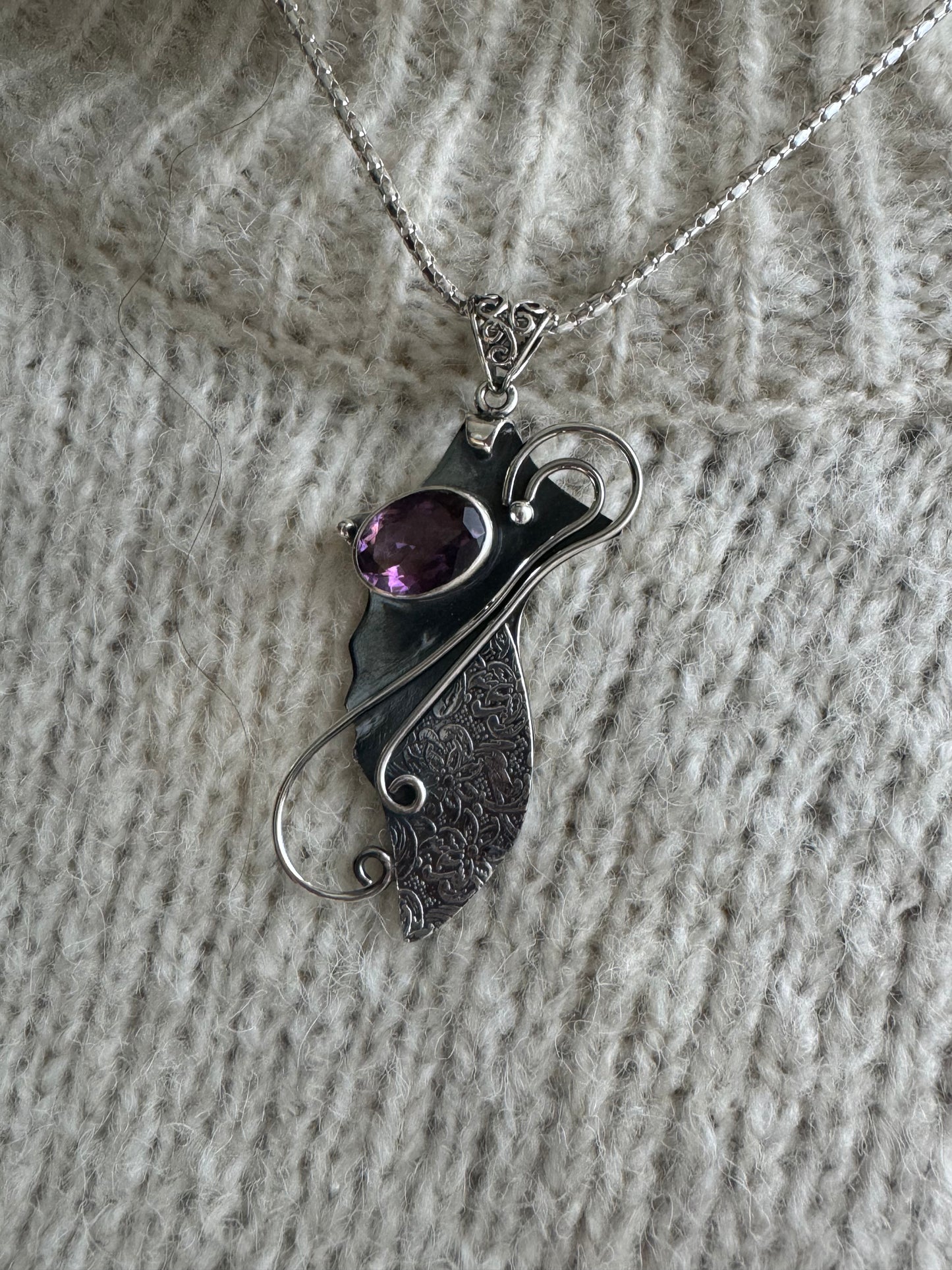 Amethyst Bird Necklace