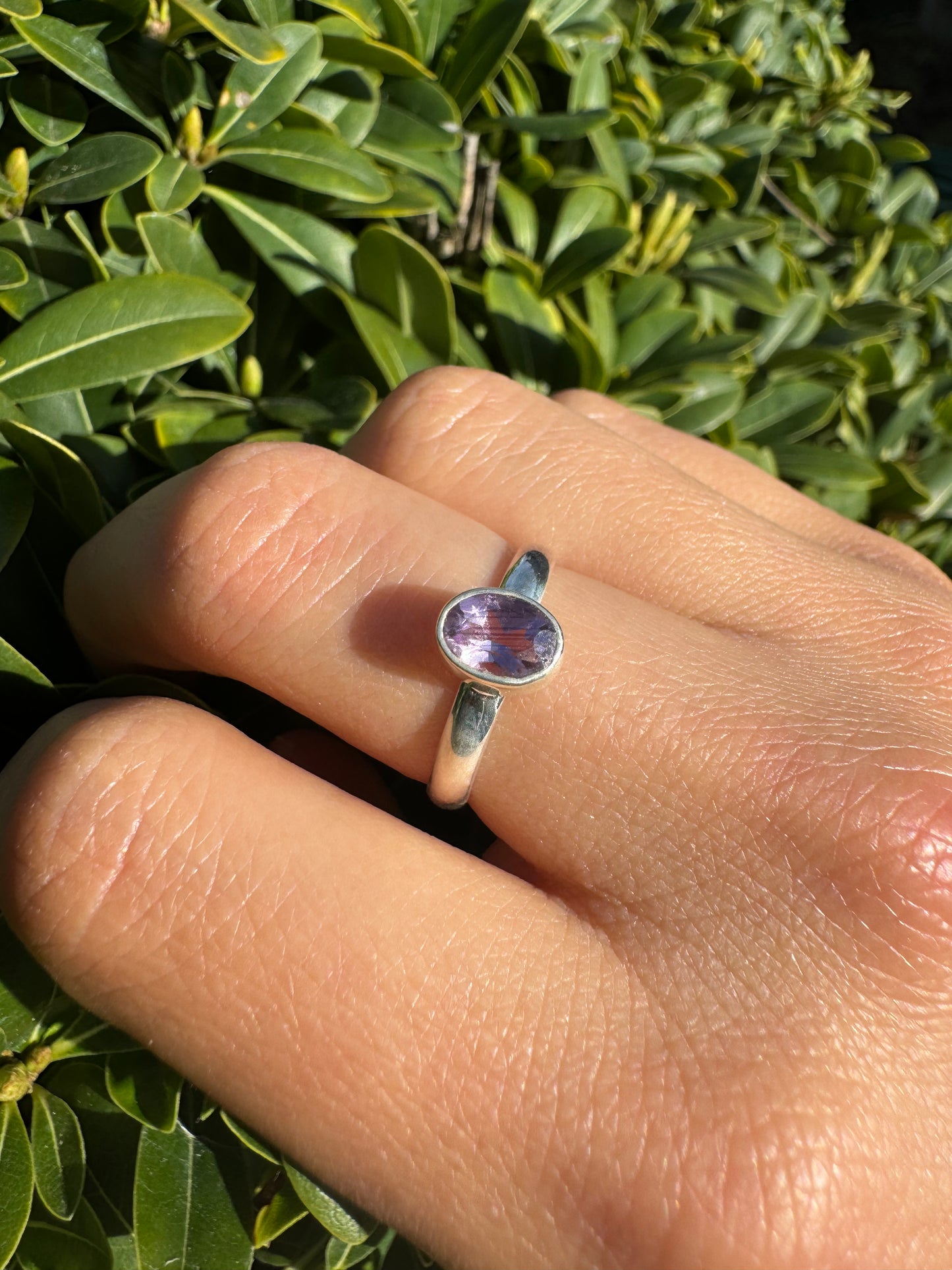 Delicate Amethyst Oval Ring