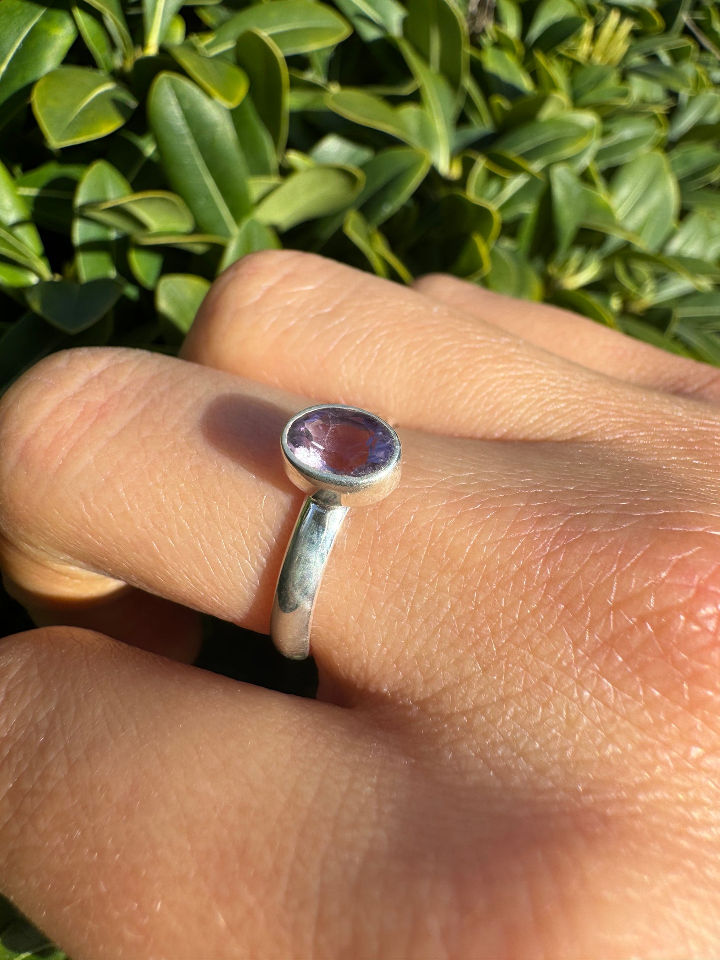 Delicate Amethyst Oval Ring