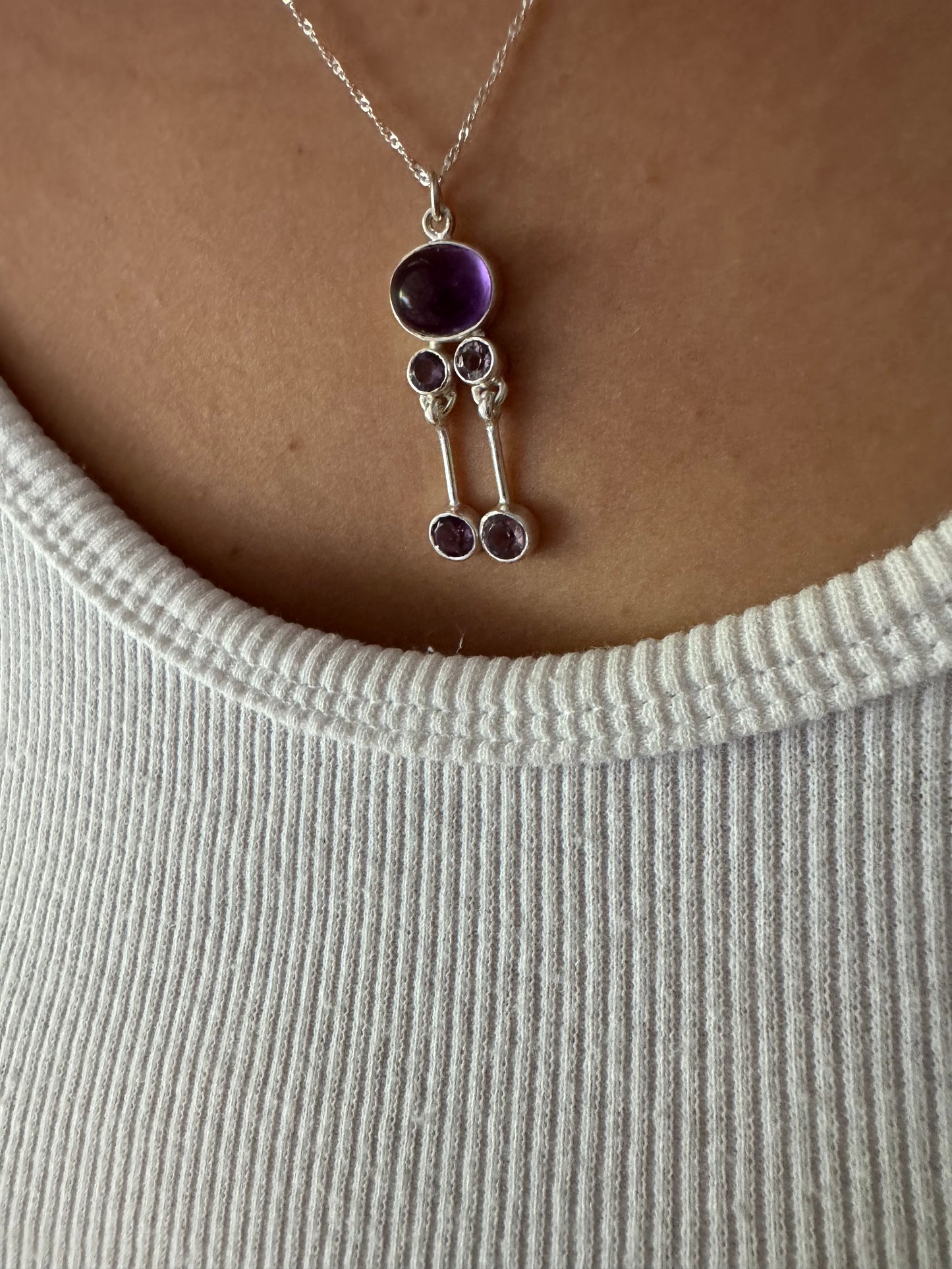 Amethyst Cascade Drop Necklace